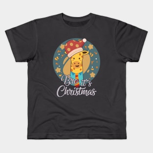 Giraffe Christmas Funny Saying Bro, it's Christmas Kids T-Shirt